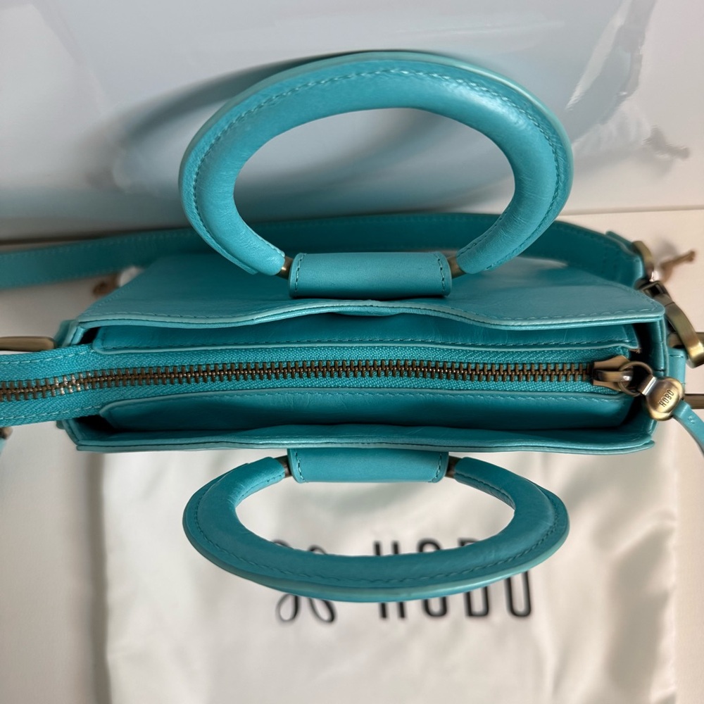 HOBO NWOT Heidi Mini Satchel Leather Handbag Tiffany Blue - Picture 5 of 12
